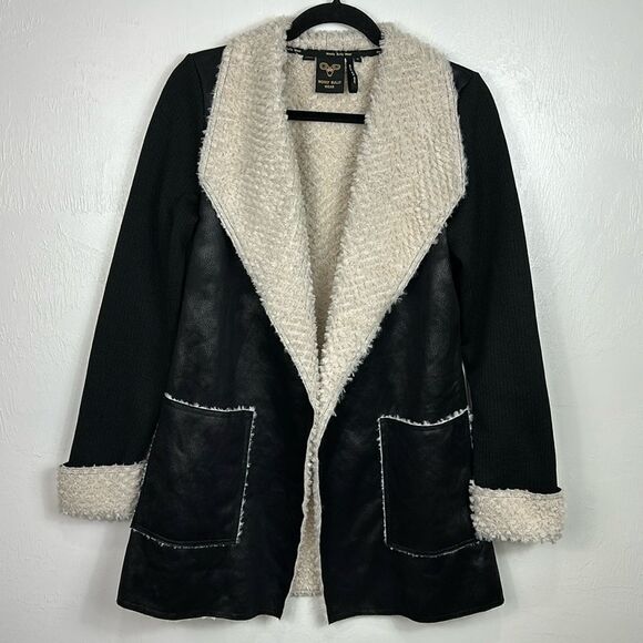 Wooly Bully Women's Black Wonderful Wrap Open Front Jacket Size S - Picture 2 of 9